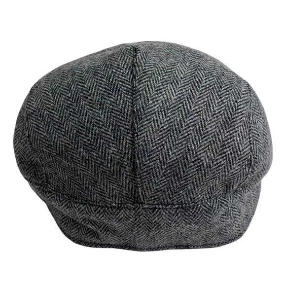 Jos. A. Bank Gray Herringbone Wool-Blend Newsboy Driver Flat Cap Mens SZ  L/XL - Picture 3 of 8